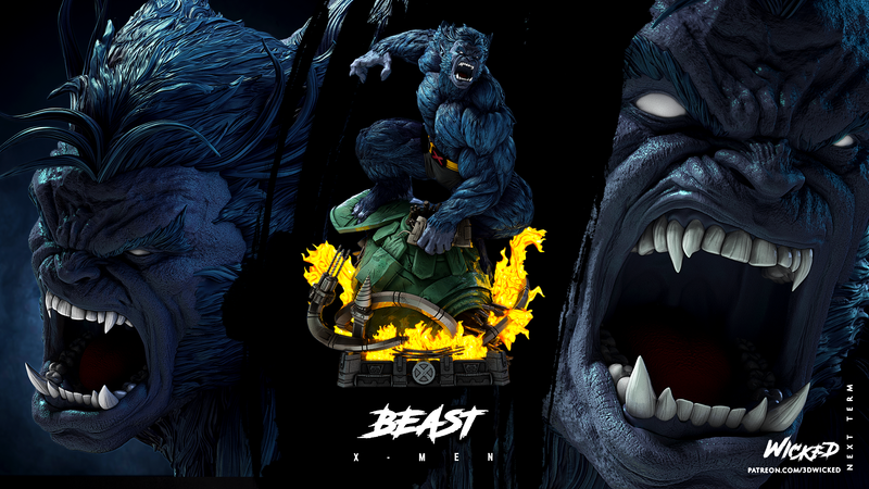 Beast Sculpture resin statue kit view 1