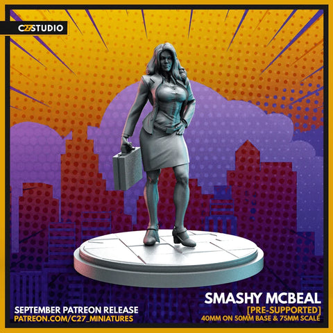 She-Hulk (Lawyer Outfit) Marvel MCP-compatible resin miniature by C27 Studios - product image 1