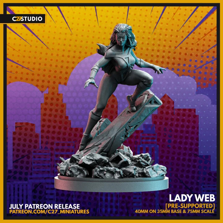 Spider-Woman Marvel MCP-compatible resin miniature by C27 Studios - product image 1