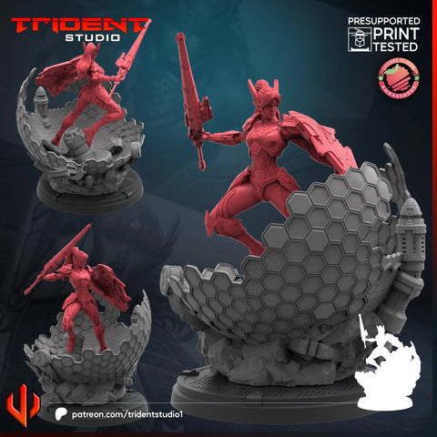 Sharon Rogers Marvel MCP-compatible 40mm resin proxy miniature by Trident Miniatures - product image 1
