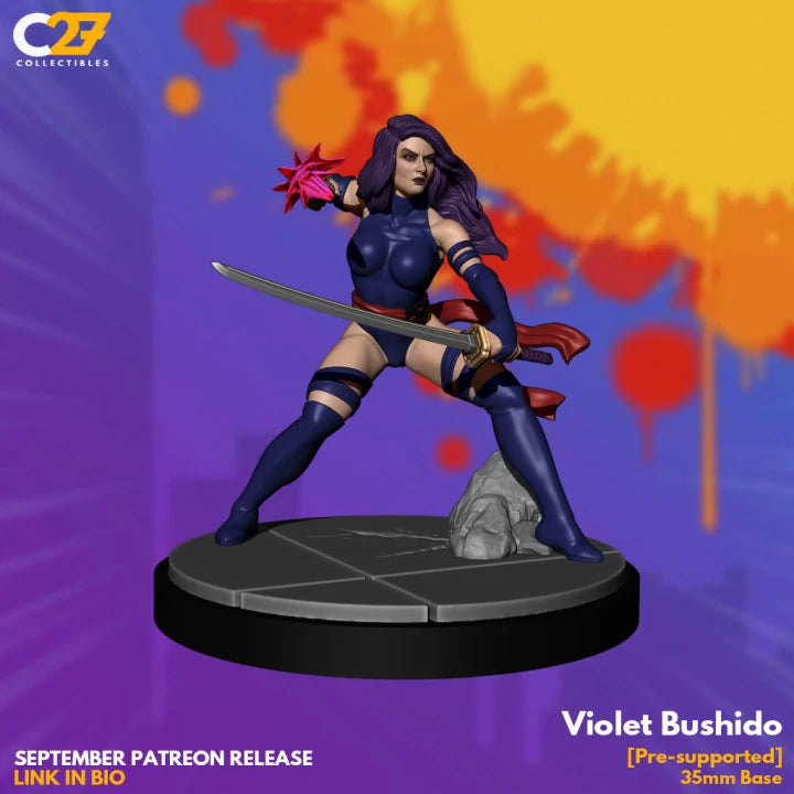 Psylocke (Sep 2021 Sculpt) Marvel MCP-compatible resin miniature by C27 Studios - product image 1