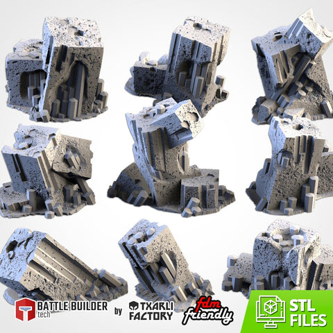 Basalt Crystals 3D printed terrain view 1