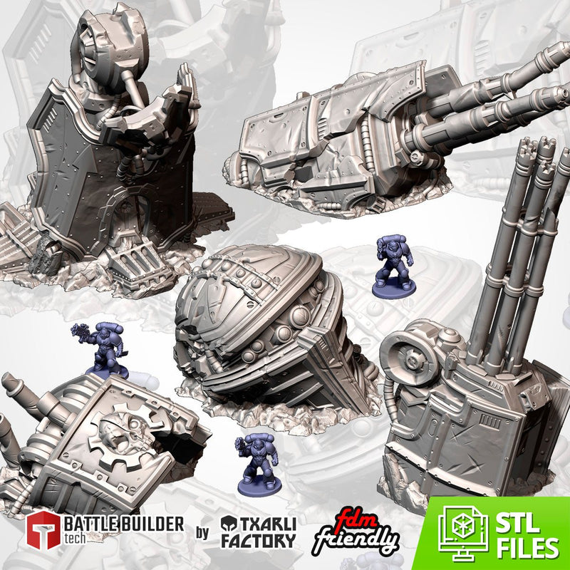 Mega Titan Destroyed 3D printed terrain view 1