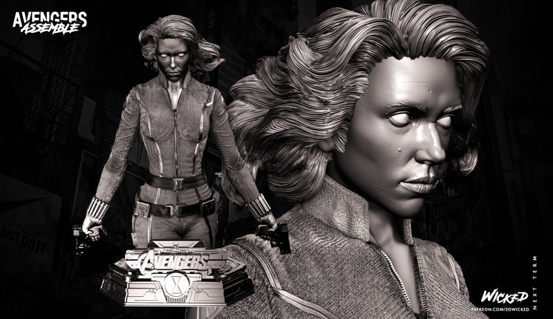 Black Widow Bust resin bust kit view 1