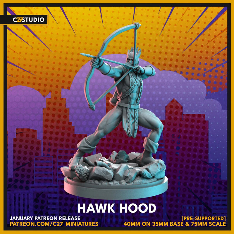 Hawkeye (Jan 2023 Sculpt) Marvel MCP-compatible resin miniature by C27 Studios - product image 1