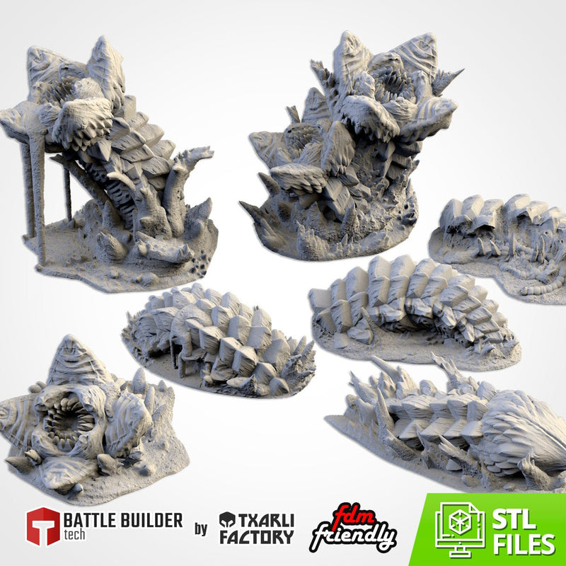 Sandworms 3D printed terrain view 1