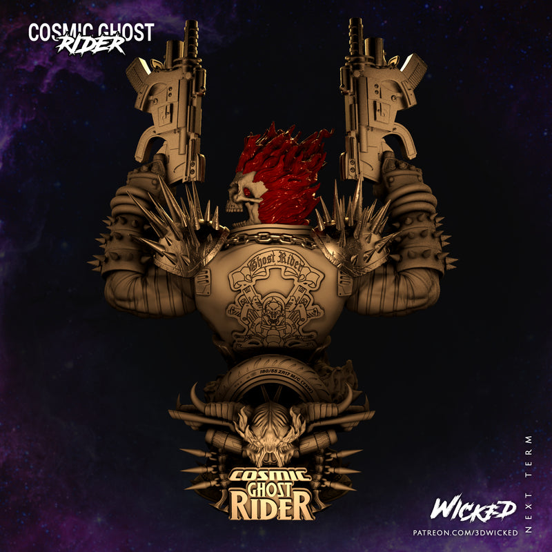 Cosmic Ghost Rider Bust resin bust kit view 1