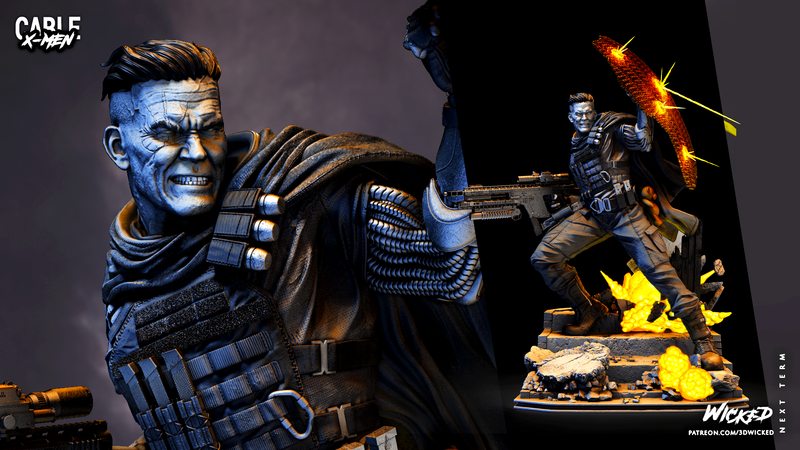 Cable Sculpture resin statue kit view 1