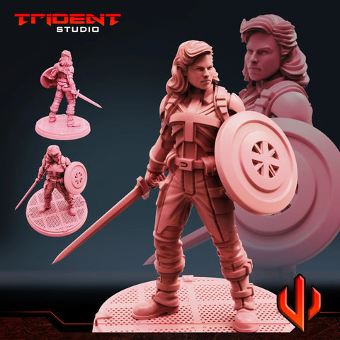 Captain Carter - Sculpt A Marvel MCP-compatible 40mm resin proxy miniature by Trident Miniatures - product image 1