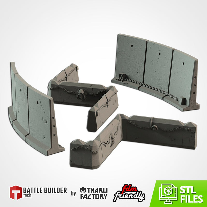 Barricades 3D printed terrain view 1