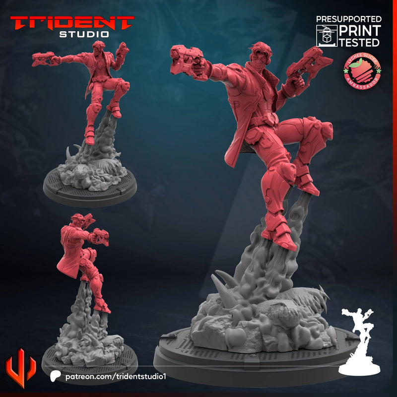 Star-Lord Rivals Marvel MCP-compatible 40mm resin proxy miniature by Trident Miniatures - product image 1