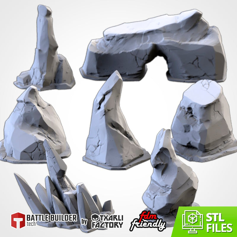 Icebergs 3D printed terrain view 1