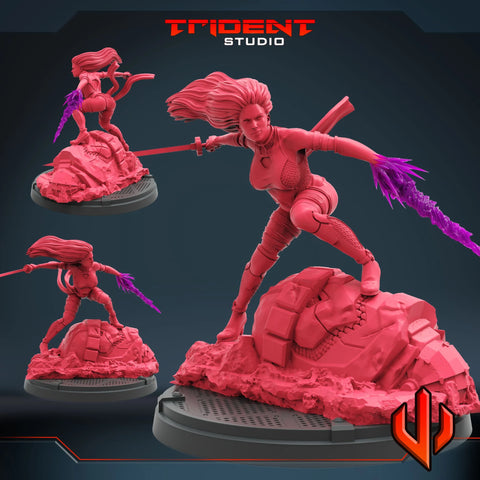 Psylocke - Sculpt A Marvel MCP-compatible 40mm resin proxy miniature by Trident Miniatures - product image 1