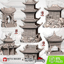 Oriental Buildings 3D printed terrain view 1