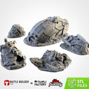 Destroyed Titan 3D printed terrain view 1