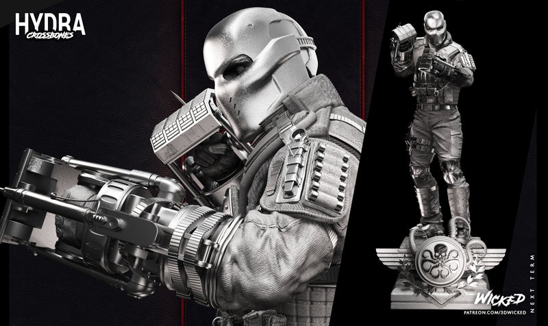 Crossbones Sculpture resin statue kit view 1