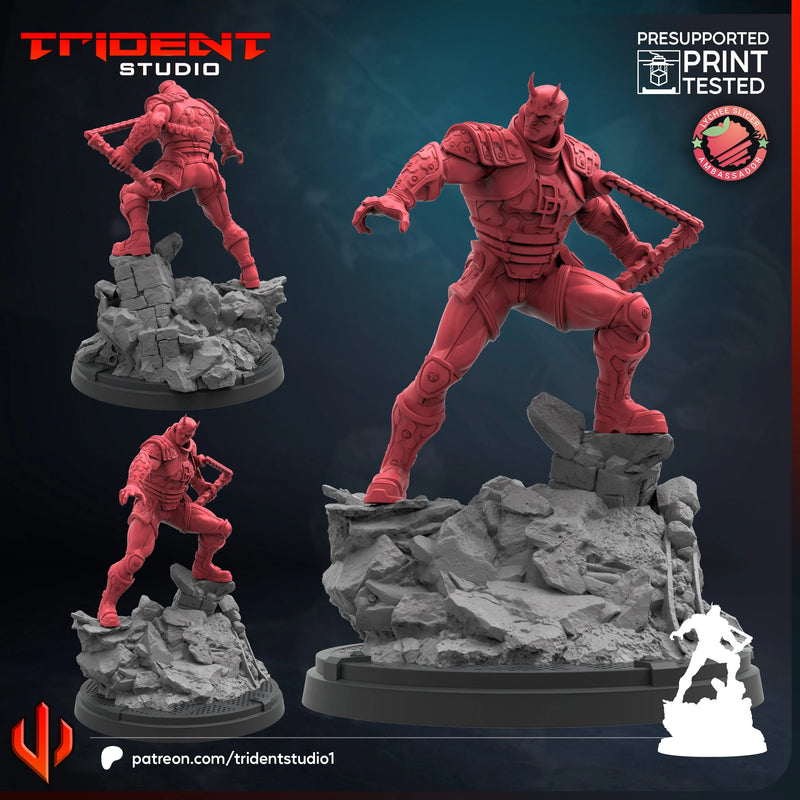 Daredevil Rivals Marvel MCP-compatible 40mm resin proxy miniature by Trident Miniatures - product image 1