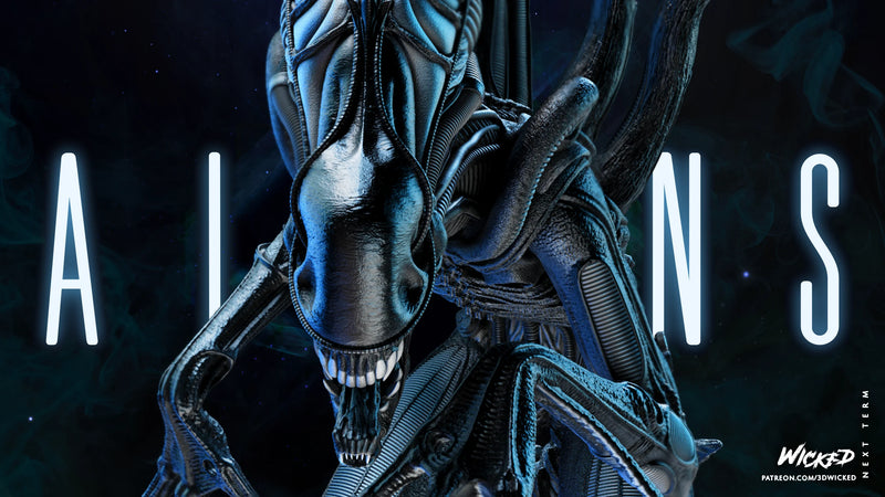 Alien Warrior Sculpture resin statue kit view 1