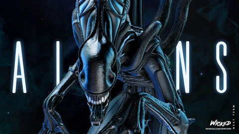 Alien Warrior Sculpture resin statue kit view 1