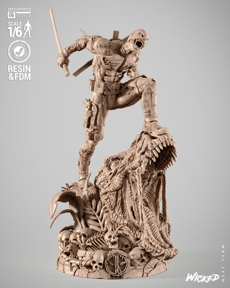 Deadpool Zombie Sculpture resin statue kit view 1