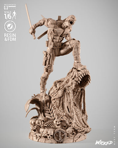Deadpool Zombie Sculpture resin statue kit view 1