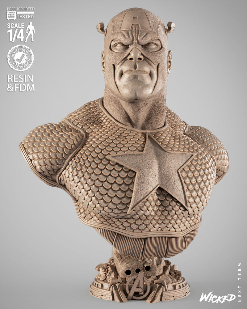 Captain America Portrait Bust resin bust kit view 1