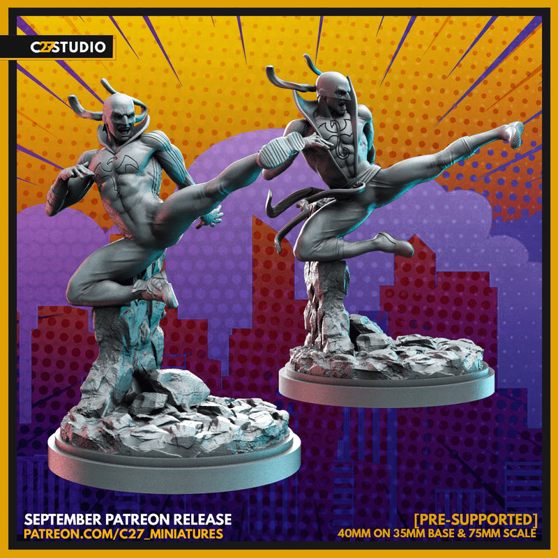 Iron Fist Marvel MCP-compatible resin miniature by C27 Studios - product image 1