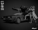 Back To The Future Diorama With DeLorean resin diorama kit view 1