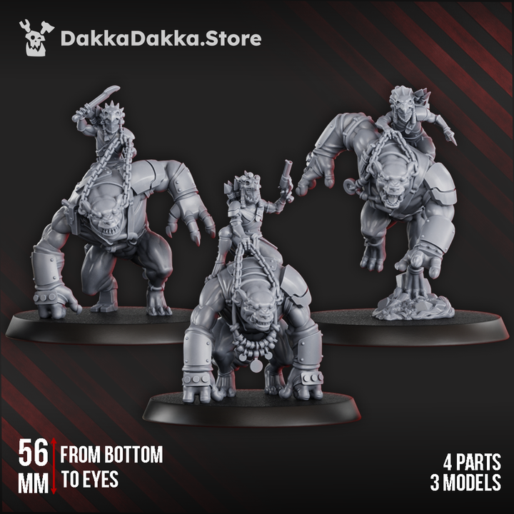 Mar-Duk Tribe Furybeasts Squad (x3) - DakkaDakka Resin Miniature Squad - image 1