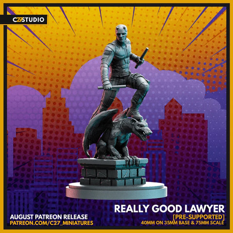Daredevil Marvel MCP-compatible resin miniature by C27 Studios - product image 1