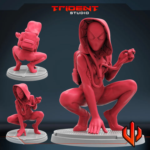Ghost-Spider Marvel MCP-compatible 40mm resin proxy miniature by Trident Miniatures - product image 1