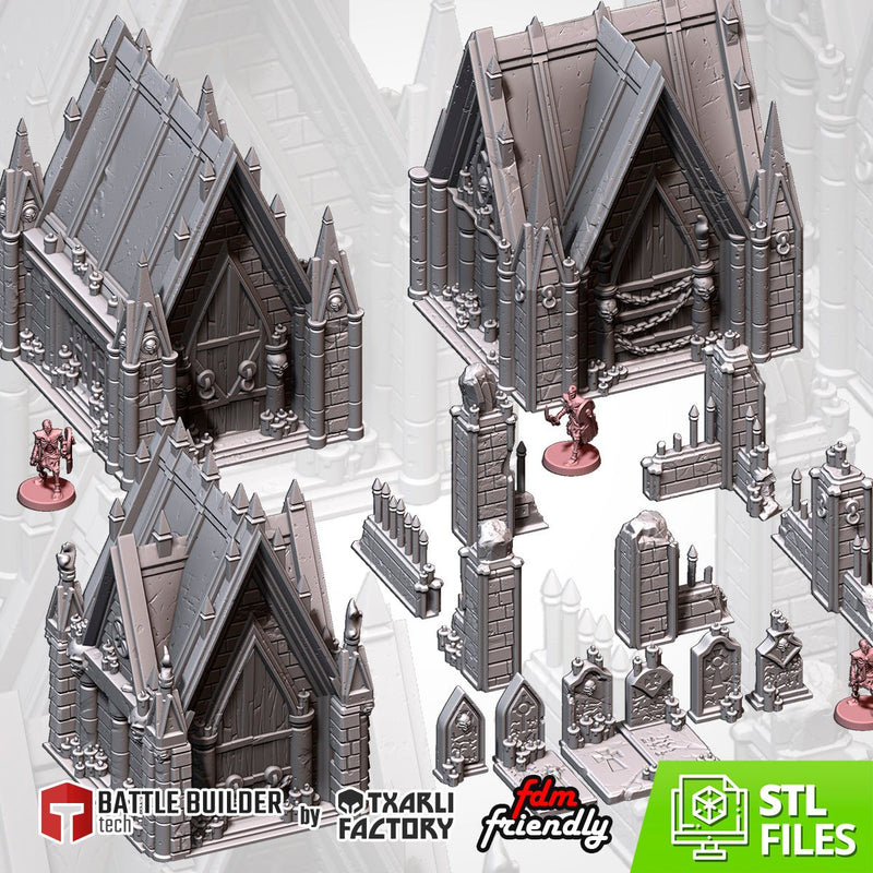 Graveyard 3D printed terrain view 1