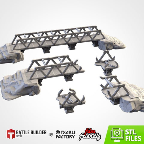 Metallic Bridges 3D printed terrain view 1
