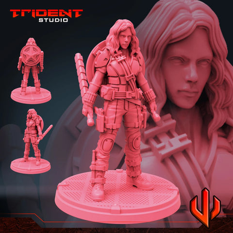 Black Widow Multiverse - Sculpt B Marvel MCP-compatible 40mm resin proxy miniature by Trident Miniatures - product image 1