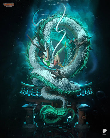 Chihiro & Haku Resin Statue & Bust - Full Size view 1