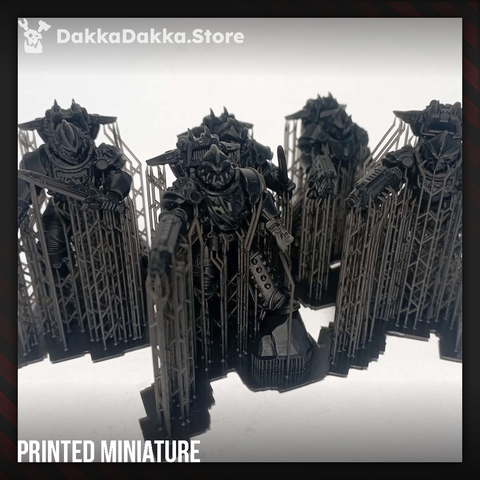 White Megalodon Clan Storm Squad with Jetpacks (x5) - Prime Armored Assault Unit of Space Knights - DakkaDakka Resin Miniature Squad - image 1
