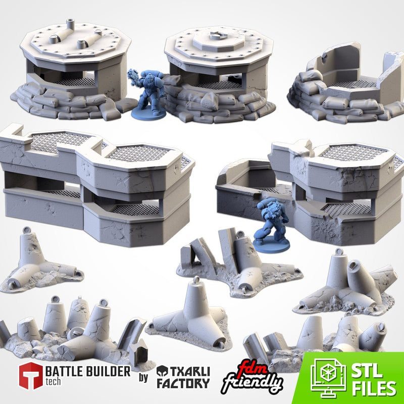 War Bunkers 3D printed terrain view 1