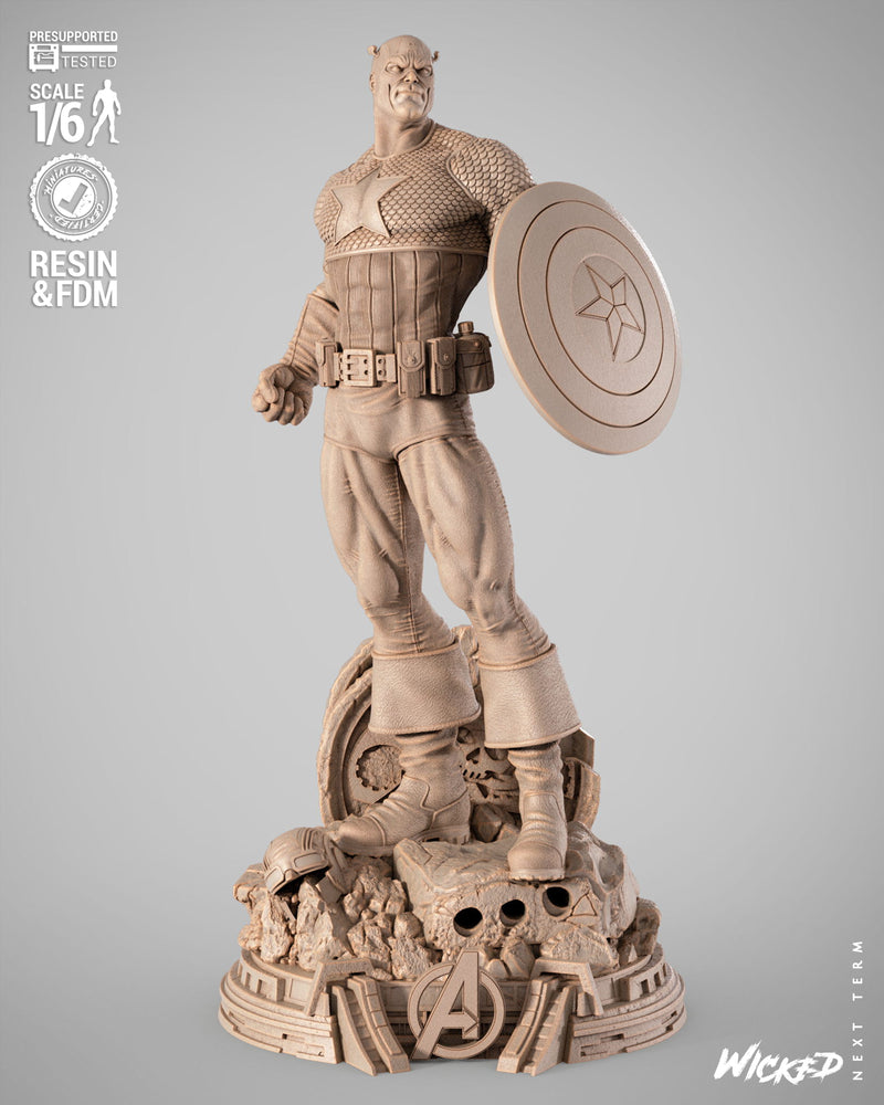 Captain America Sculpture resin statue kit view 1