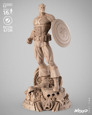 Captain America Sculpture resin statue kit view 1