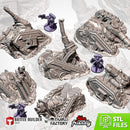 Destroyed Tanks 3D printed terrain view 1