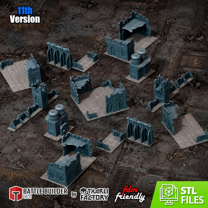 City Classic Ruins GW V11 3D printed terrain view 1
