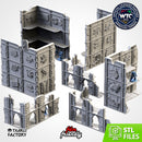 Post-Apocalyptic Ruins WTC Set 01 3D printed terrain view 1
