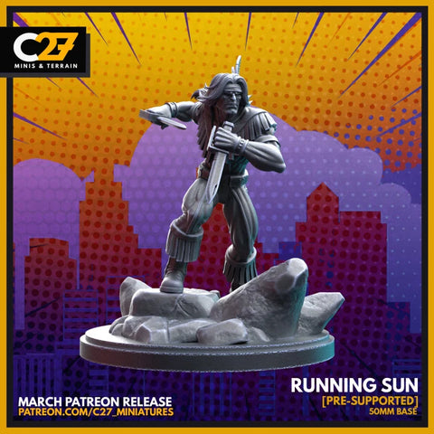 Running Sun Marvel MCP-compatible resin miniature by C27 Studios - product image 1