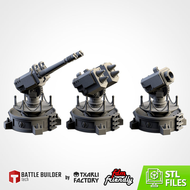 Anti-Aircraft Weapons 3D printed terrain view 1