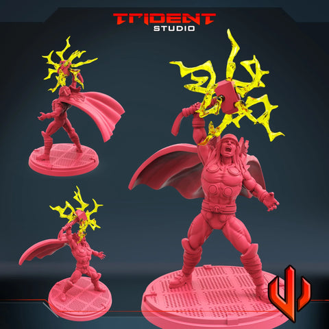 Classic Thor Marvel MCP-compatible 40mm resin proxy miniature by Trident Miniatures - product image 1