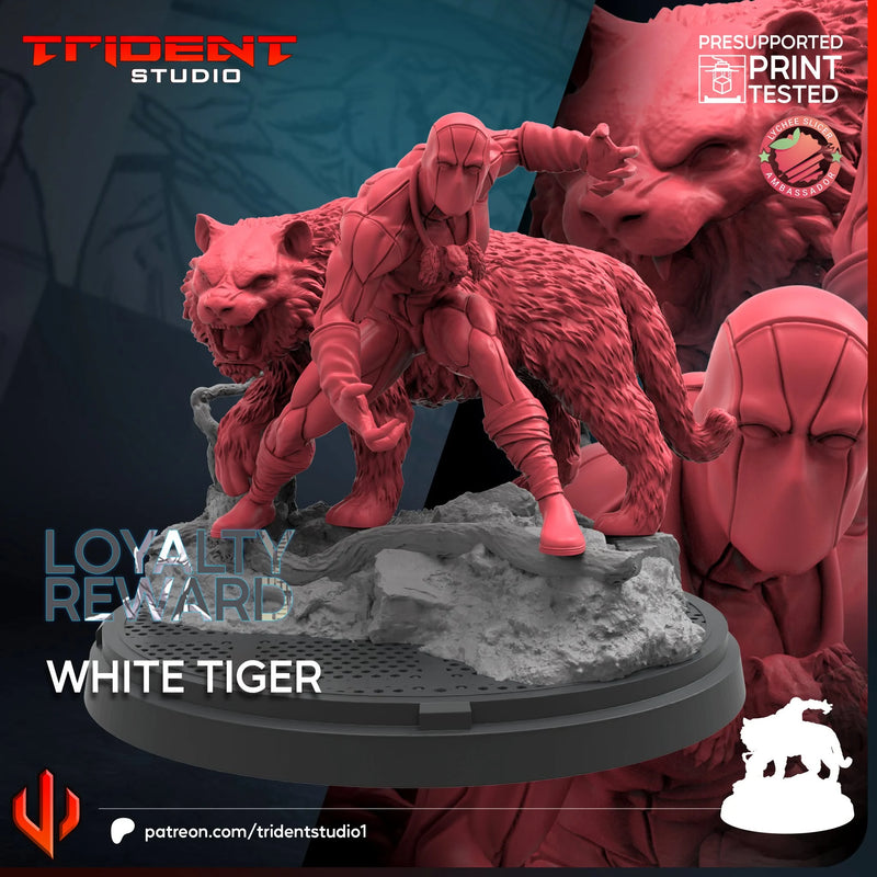 White Tiger Marvel MCP-compatible 40mm resin proxy miniature by Trident Miniatures - product image 1