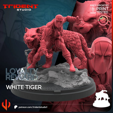 White Tiger Marvel MCP-compatible 40mm resin proxy miniature by Trident Miniatures - product image 1