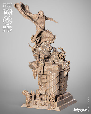 Blade Sculpture resin statue kit view 1