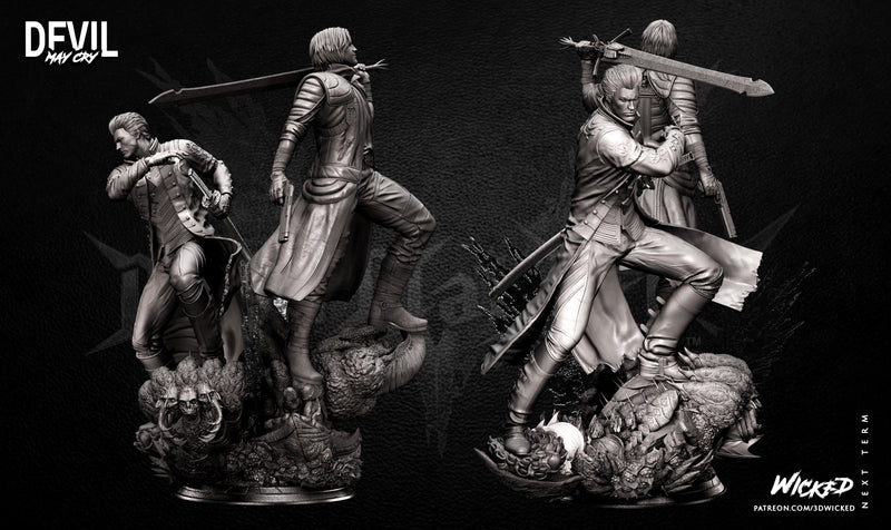 Dante and Vergil Diorama Sculpture resin diorama kit view 1