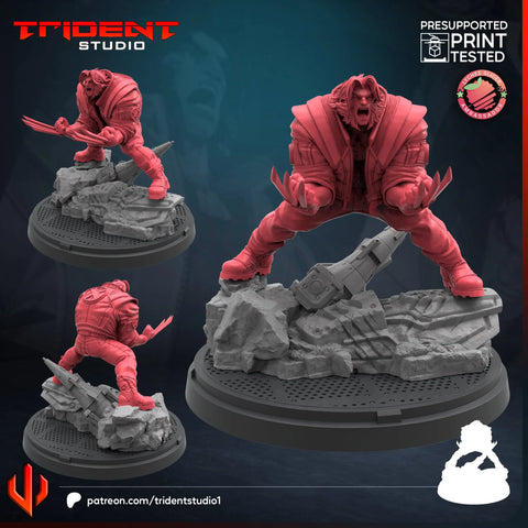 Wolverine Rivals Marvel MCP-compatible 40mm resin proxy miniature by Trident Miniatures - product image 1